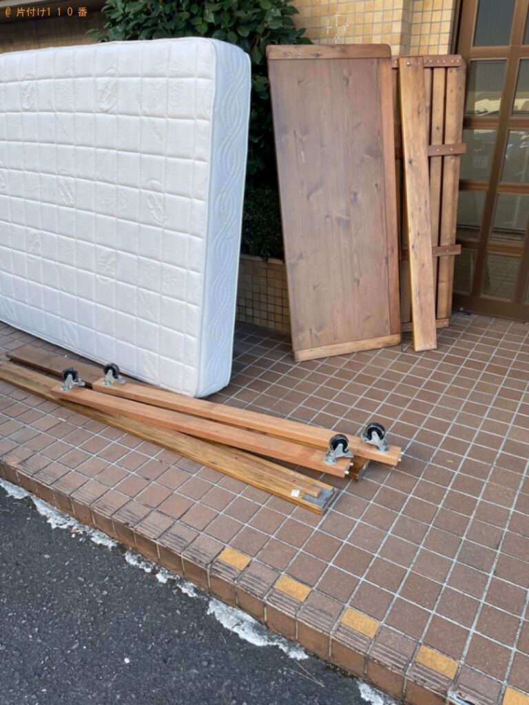 【静岡市葵区】マットレス付きダブルベッドの回収・処分ご依頼