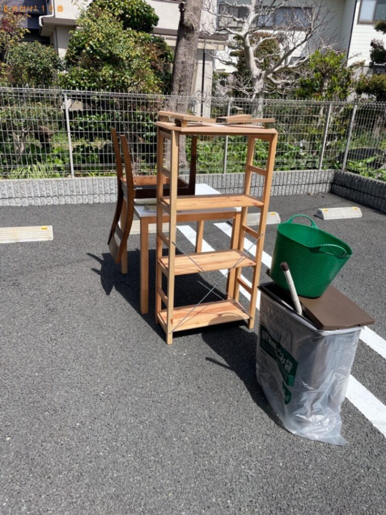 【浜松市中区】二人用ダイニングテーブル、椅子、ラック等の回収