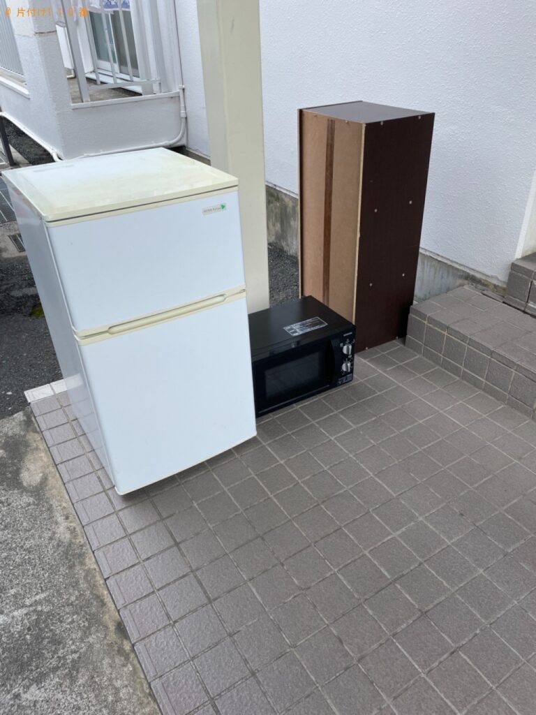 【浜松市中区】洗濯機、冷蔵庫、電子レンジ、カラーボックスの回収